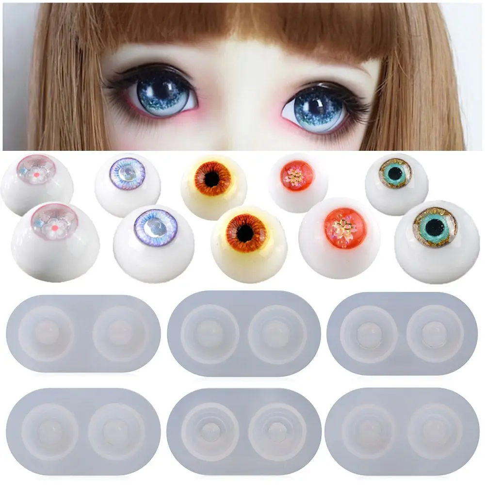 Size Resin Crystal Handmade Toy DIY Doll\'s Eyes Mold Doll Accessories Silicone Casting Mould Half Round Eyeballs