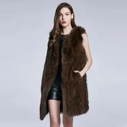 JKP Real fox Fur Vest Winter Women's Jacket Natural Fur Sleeveless Coat Vertical Stripe Stitch Fashion New Personality Design