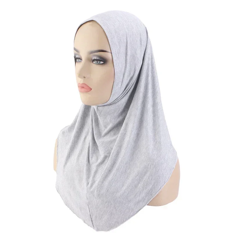 One Piece Amira Modal Cotton Hijab Muslim Women Instant Scarf Turban Islamic Head Wrap Pull On Ready Made Niqab Pray Hijabs Arab