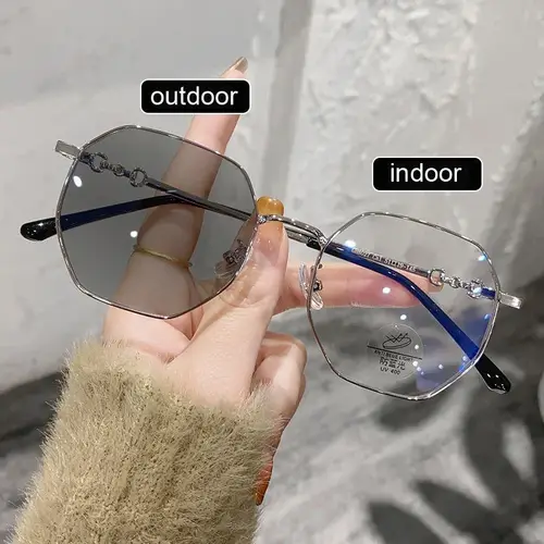 Intelligent Color Changing Short Sight Glasses New Fashion Overaized Frame Myopia Sunglasses Prescription Photochromic Eyewear - Image 4