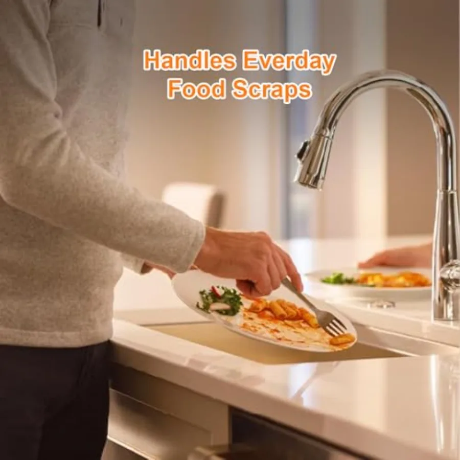 3 4HP دفعة تغذية التخلص من القمامة مع سلك الطاقة وشملت لحوض المطبخ الفولاذ المقاوم للصدأ نظام طحن نفايات الطعام مع Sou