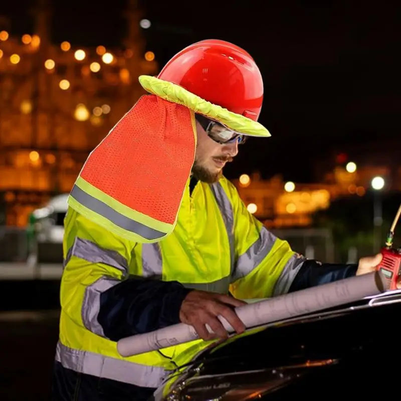 

Hard Hat Sun Shade Hard Hat Visor Sun Shade UV Protection 2 Pieces Neck Cover With Reflective Strap Lightweight Helmet