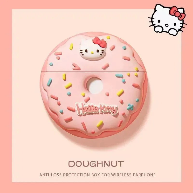

New Kawaii Sanrio Hello Kitty Style Headphones Soft Cover for Airpods Pro 2 for Airpods 4 Cover for Airpods Pro 3 Case with Hook