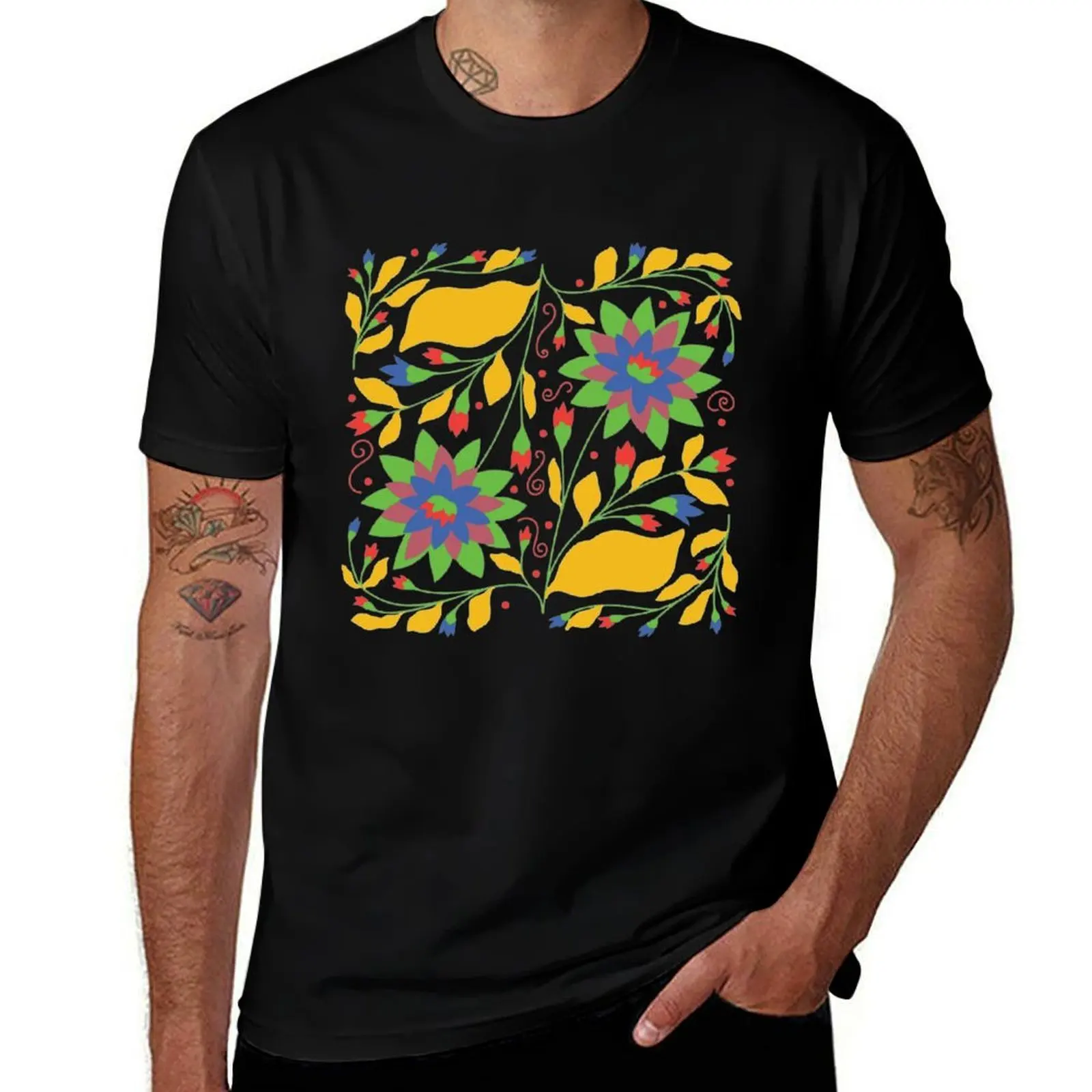 

Vibrant Flower Otomi Art T-Shirt t shirt man casual t shirts for man slim fit g man t shirts for men T-shirt