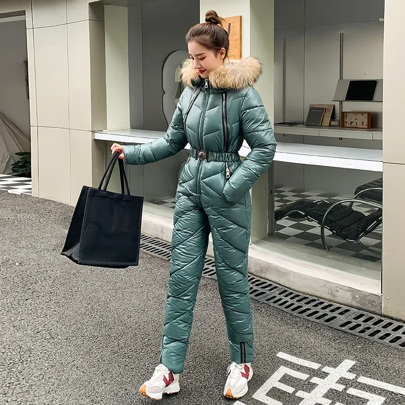 

Snowsuit One Piece Ski Jumpsuit Women Outdoor Winter Snowboarding Jacket Warm Bodysuit Outfit Female Tracksuits Playsuit