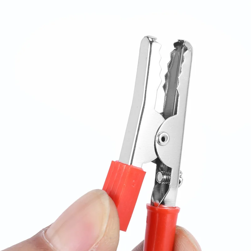 A64K 40 Pcs 50Mm Plastic Handle Test Probe Metal Alligator Clips