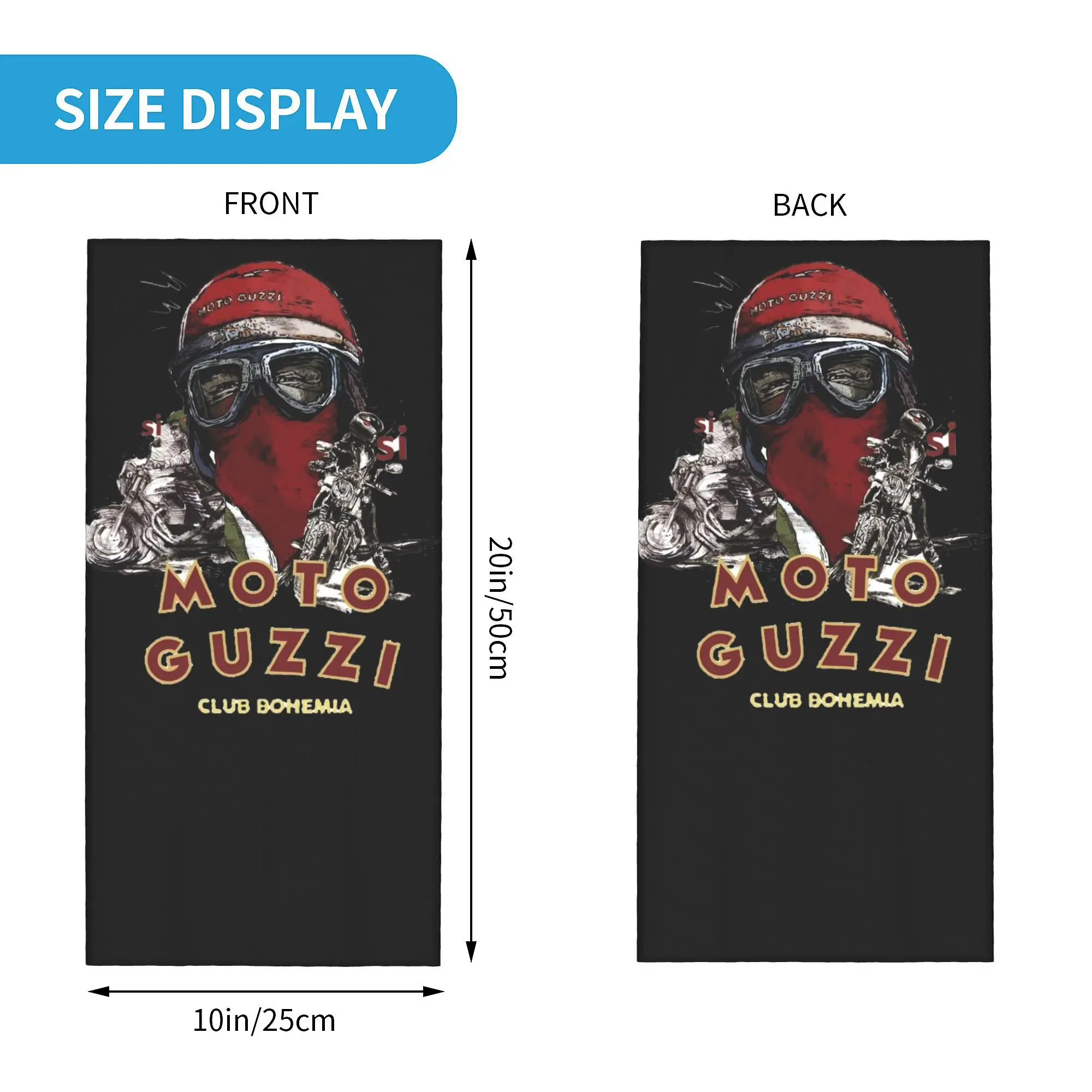 Custom Moto Guzzi Club Bandana Neck Warmer Women Men Winter Hiking Ski Scarf Gaiter  Face Cover