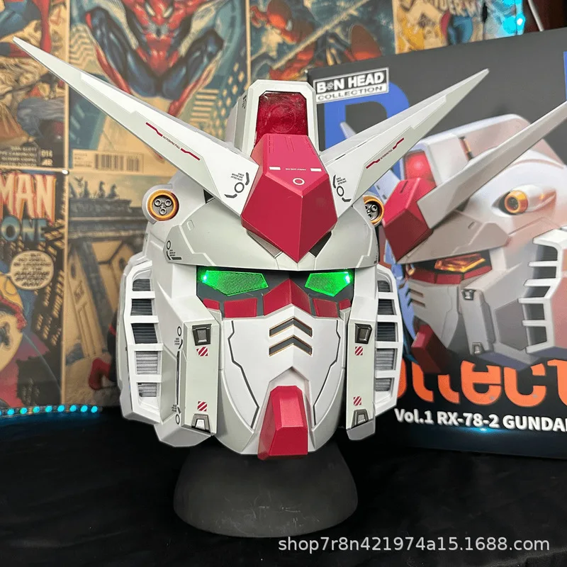 

Bandai Gunpla Rx-78, носимая модель робота, рождественские подарки, прикосновение головы, чтобы изменить свет, детские подарки