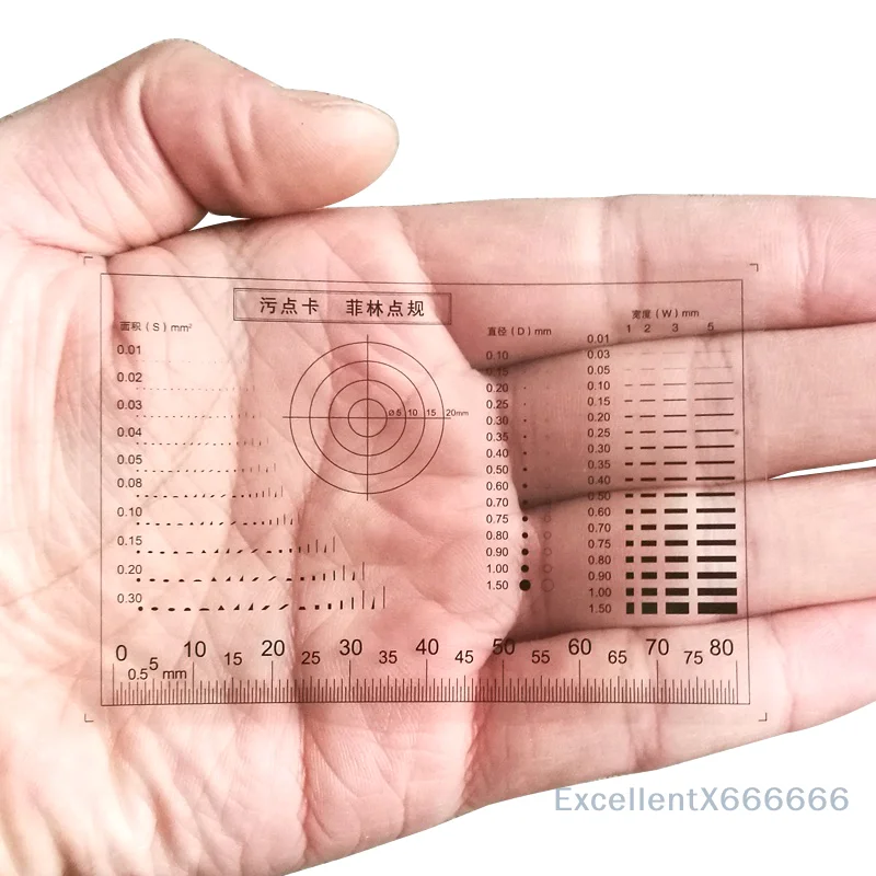 Karta punktowa do sprawdzania plam; Najwyższej jakości przezroczysta folia do sprawdzania powierzchni