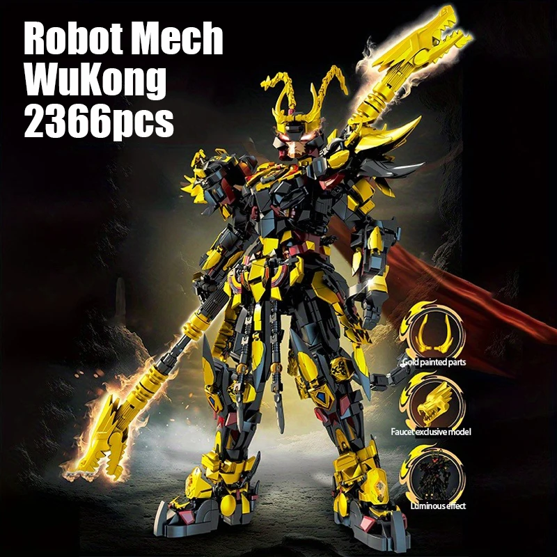 2366PCS WuKong Building Blocks Chinese Classic Mythical Figures Robot Mecha Model Toys Sets Collection Ornament Adult Kids Gifts