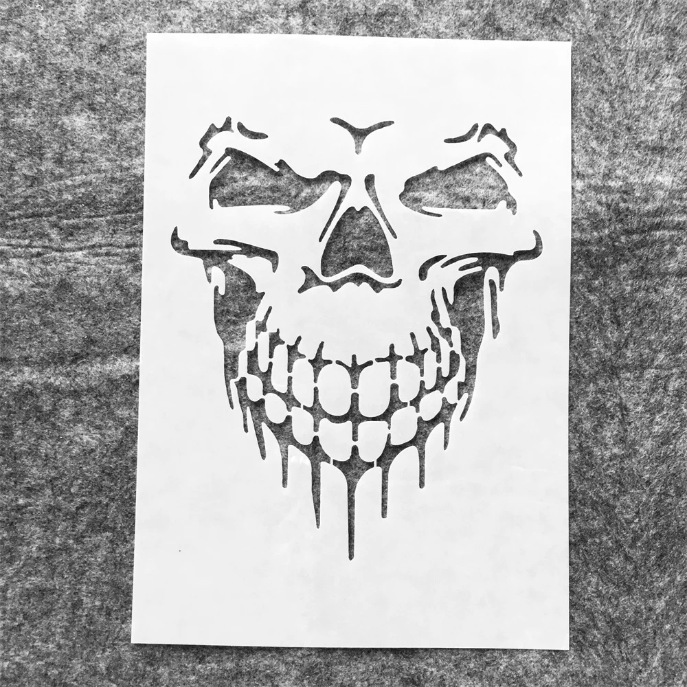 A4 29cm Evil Skull Ghost DIY Layering Stencils Wall Painting Scrapbook Coloring Embossing Album Decorative Template