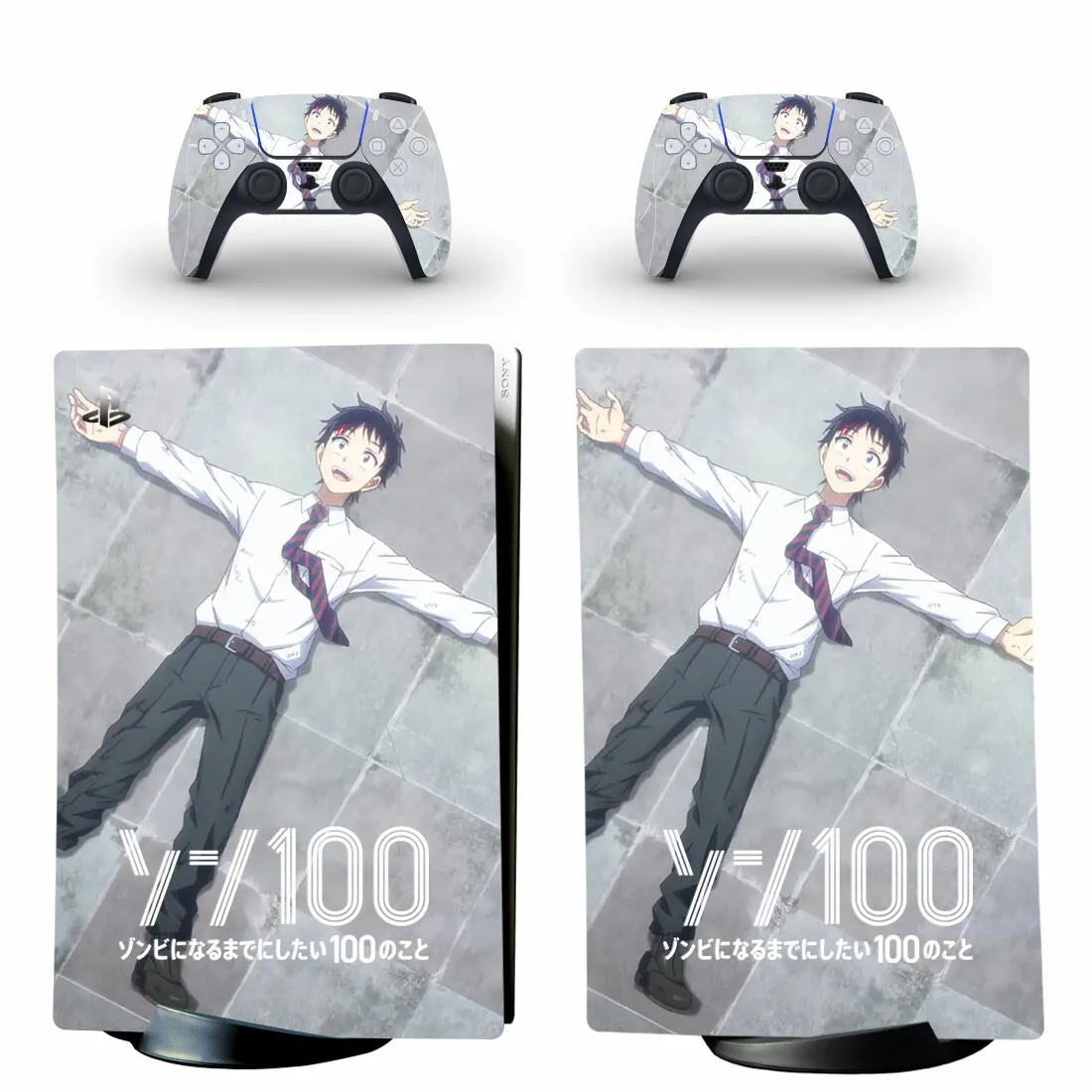 Anime Zom 100 Bucket List of the Dead PS5 Digital Skin Sticker Decal Cover for Console and 2 Controllers Vinyl Skins