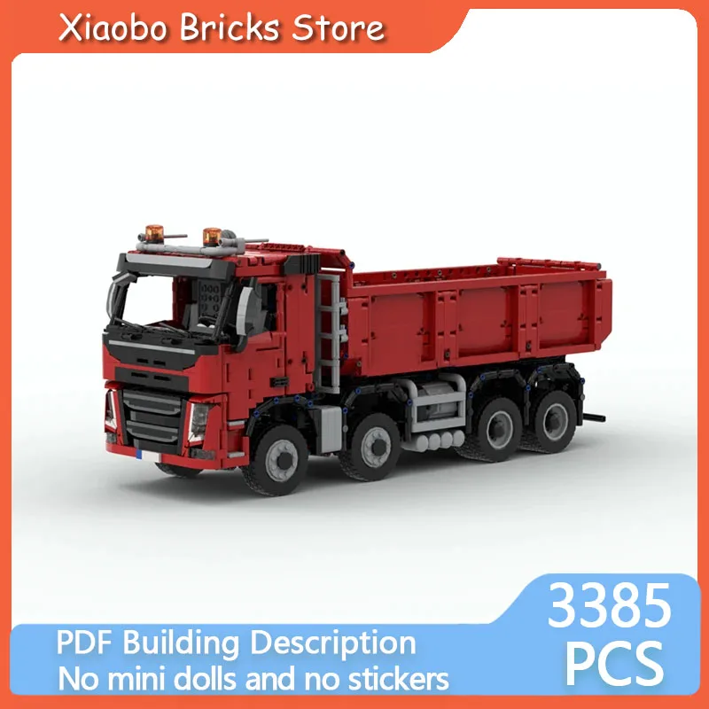 

Городская инженерная модель автомобиля MOC, строительные кирпичи 8x4, самосвал, модульная технология, подарки, праздник, сборка, детские игрушки, костюм