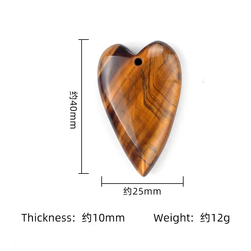 Natural Red Jasper Heart Gemstone Pendant for DIY Making Jewelry Necklace Healing Chakra Crystal Teardrop Decor 25x40mm - view 4