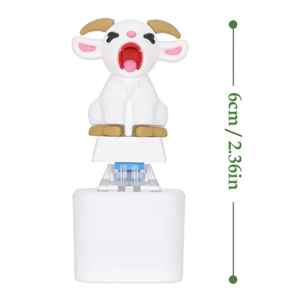 Rechargeable Screaming Goat Keychain with Light Sound Anti-Stress Keypad Button Style Pocket-Sized Cartoon Sounding Key Ring view 6