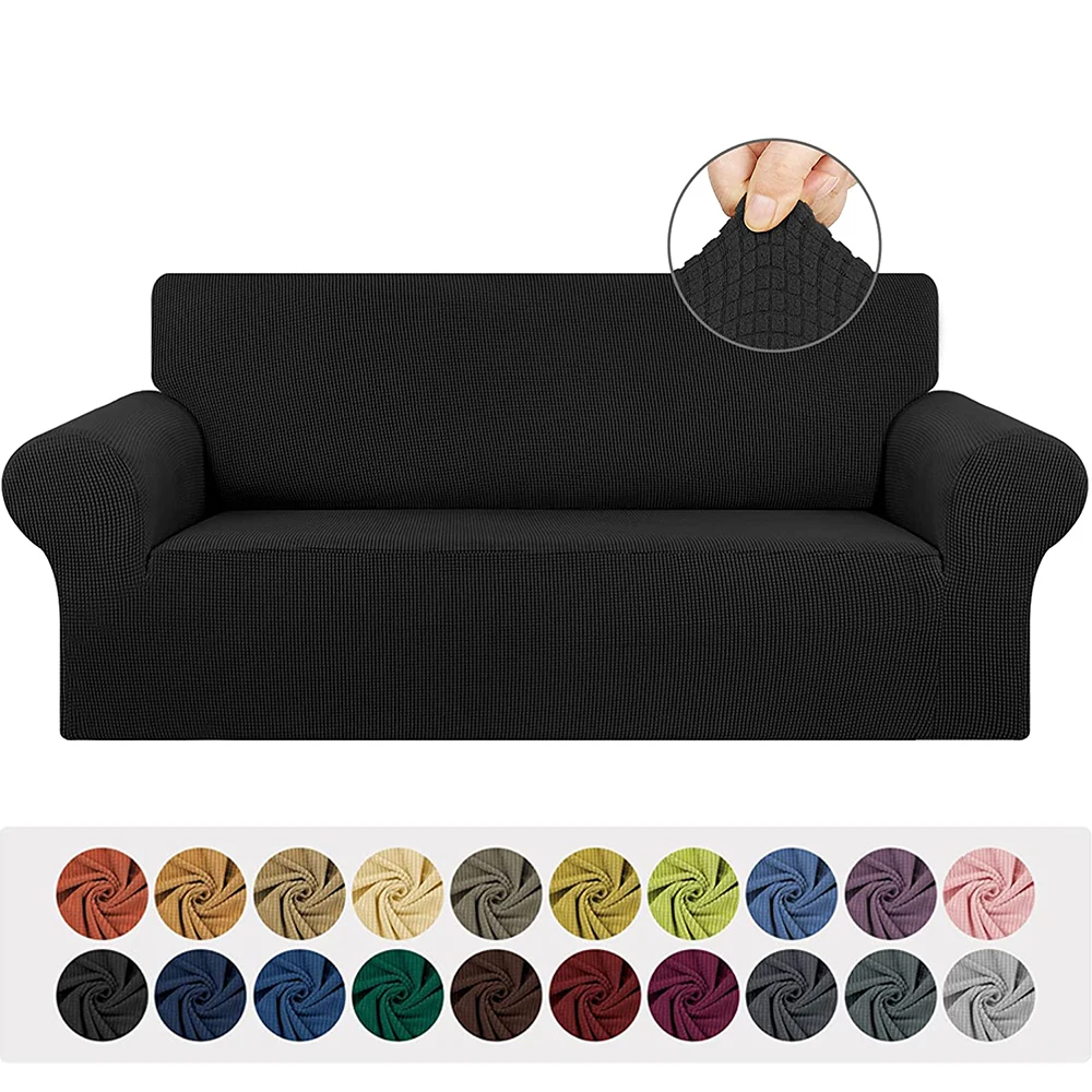 Sofa Covers for Living Room Elastic Corner Couch Cover L Shaped Chaise Longue Slipcovers 1/2/3/4 Seater Polar Fleece Protector