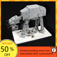 1351PCS AT-AT - Midi Scale Space War Weapon MOC SpaceShip Battle Model Building Blocks Architecture DIY Assembly Model Toy Gift