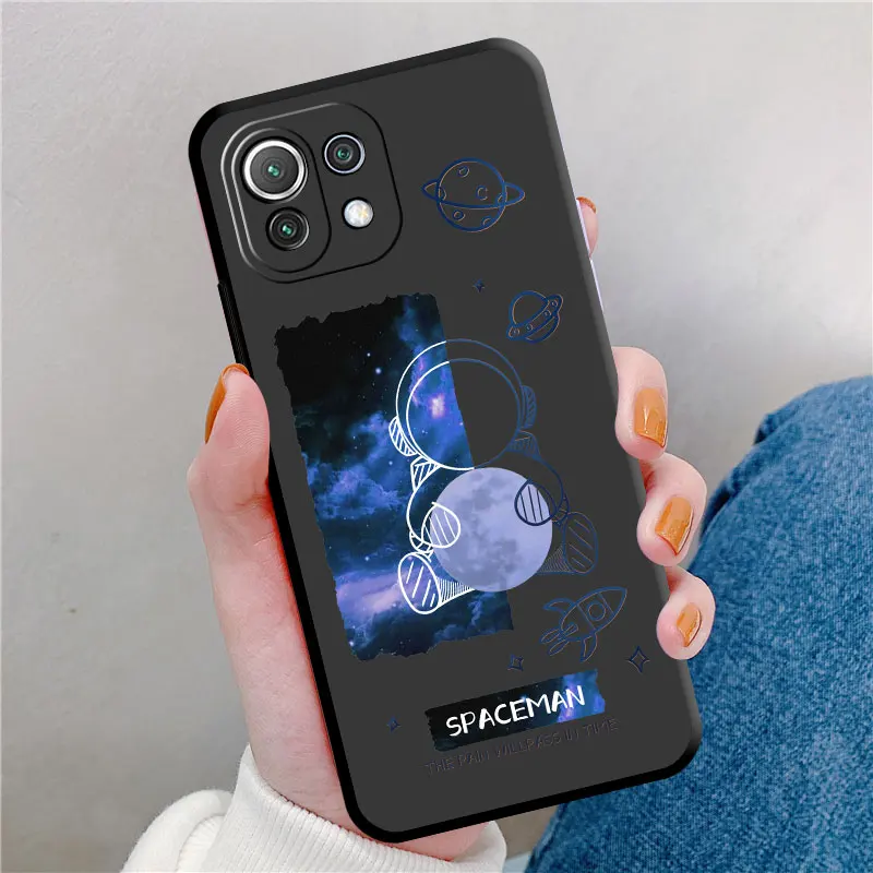 phone Cases for Mi Poco X3 NFC M5 X4 GT case 14 12T 11 9C F5 C40 10T Pro x3 funda Antiscratch cover Moon Star Space People Love