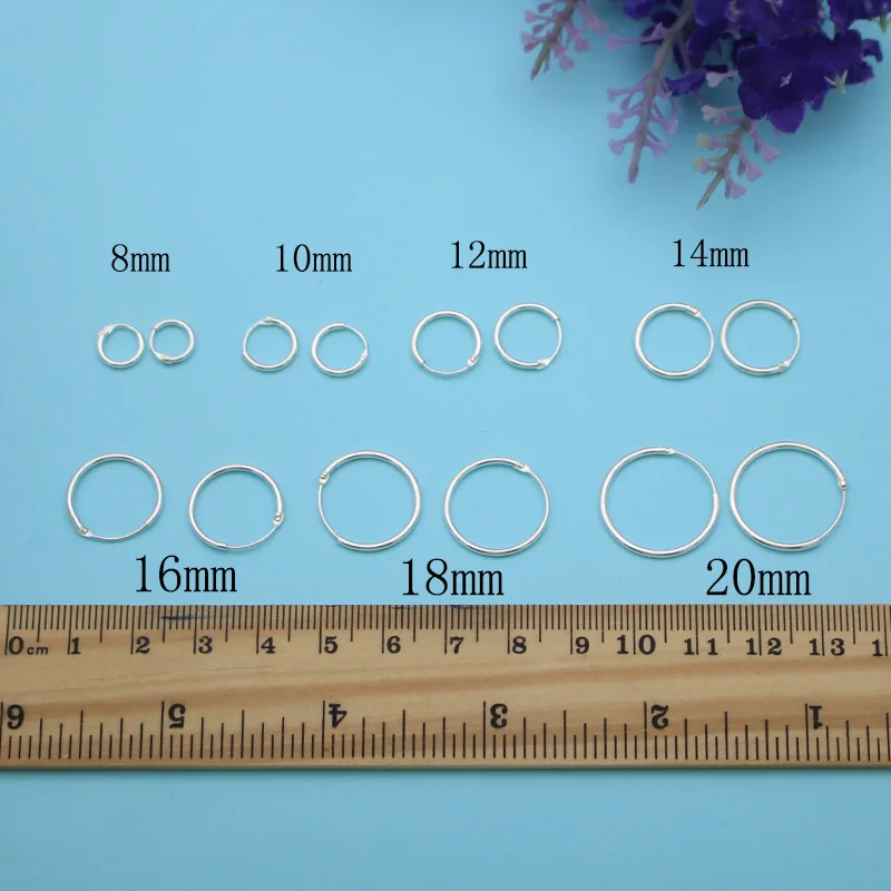 Fashion 925 Sterling Silver Earrings For Women Mini Small Hoop Earrings Ear Bone Buckle Round Circle Earrings 8mm-20mm aretes