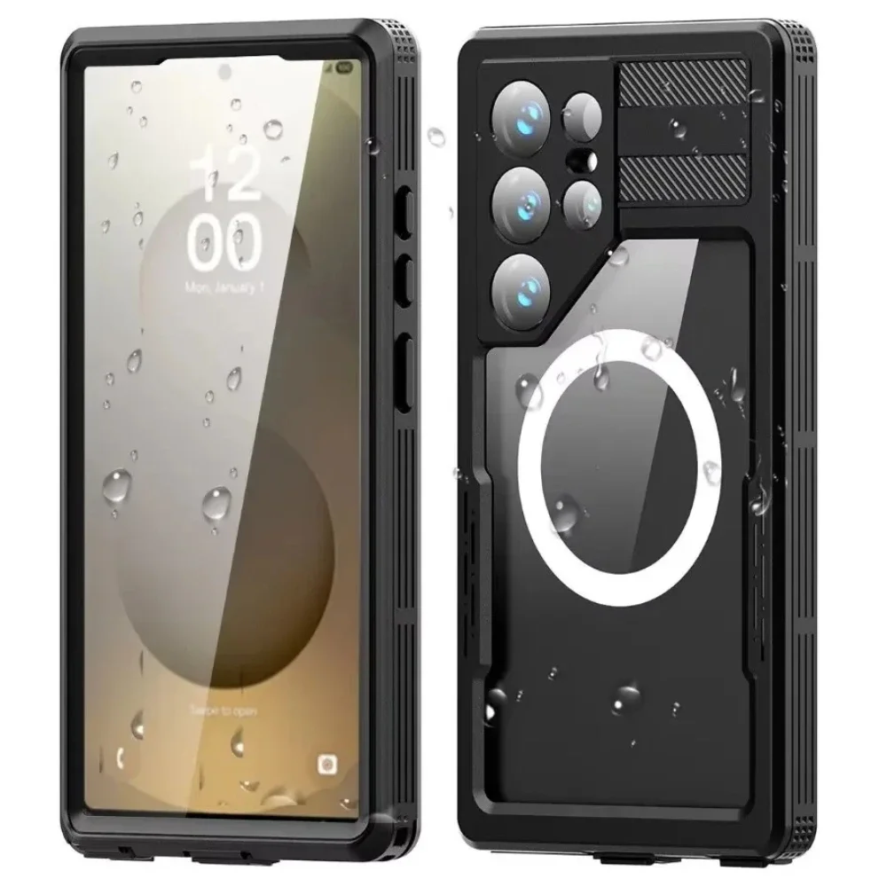

Cxd Diving Swim IP68 Водонепроницаемый магнитный чехол для Samsung Galaxy S25 Ultra S24 Полностью противоударный пылезащитный подводный чехол для телефона