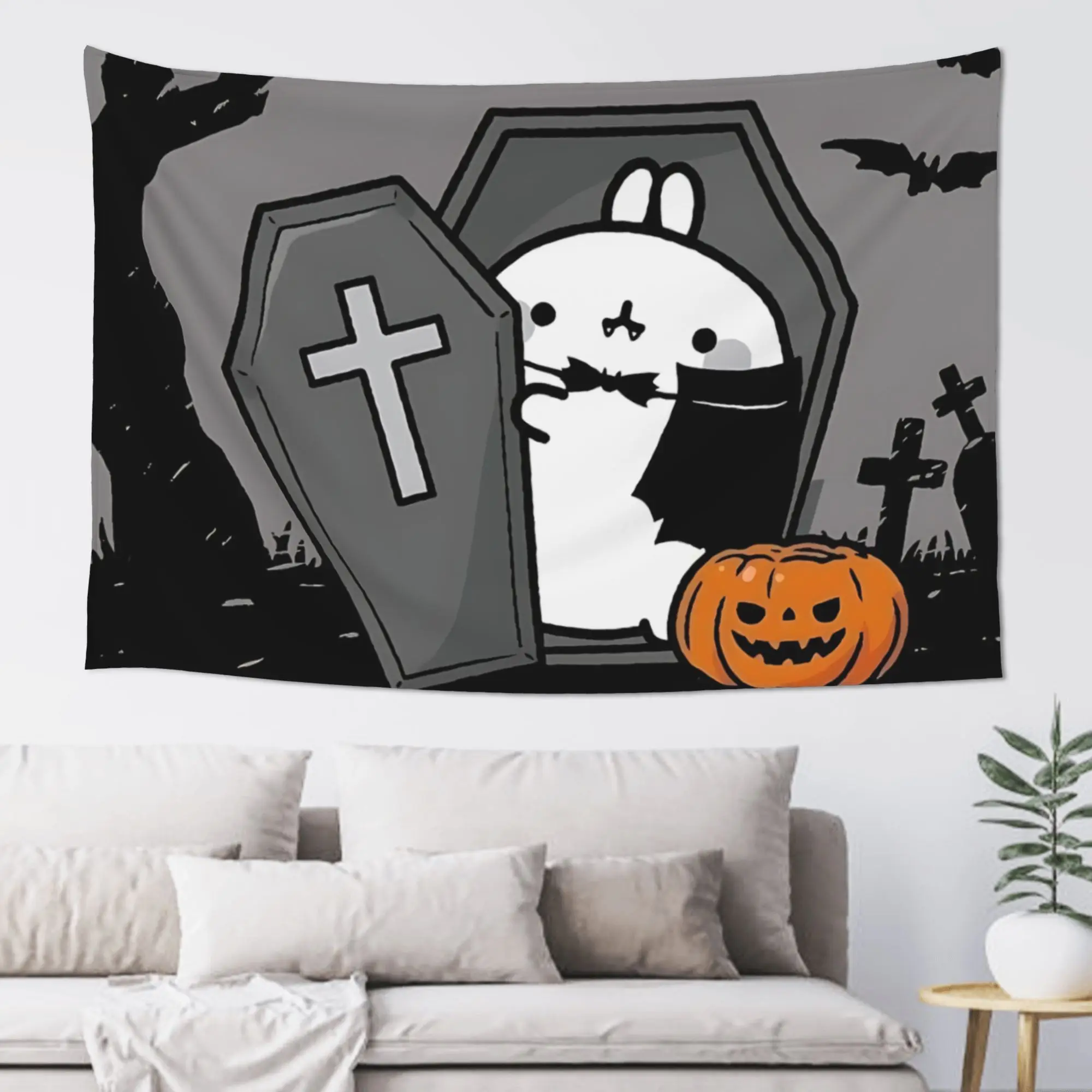 Halloween Tombstone Ghost Print Tapestry Room decoration  Home Decoration Tapestry Decor Accessories Cute Room Decor
