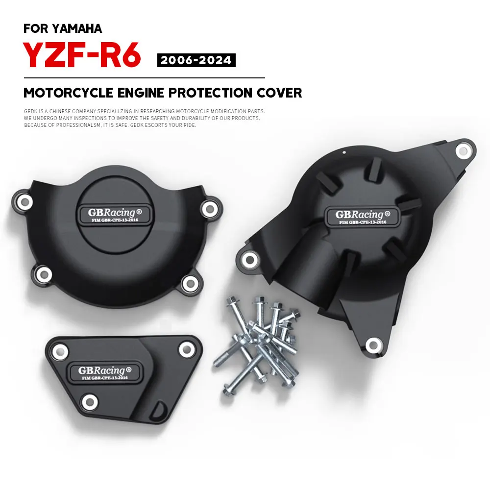 YZF-R6 GB Racing Engine Protect Cover For YAMAHA YZF R6 2006-2024 Motorcycle Clutch Pulse Protection Cover Accessories GBracing