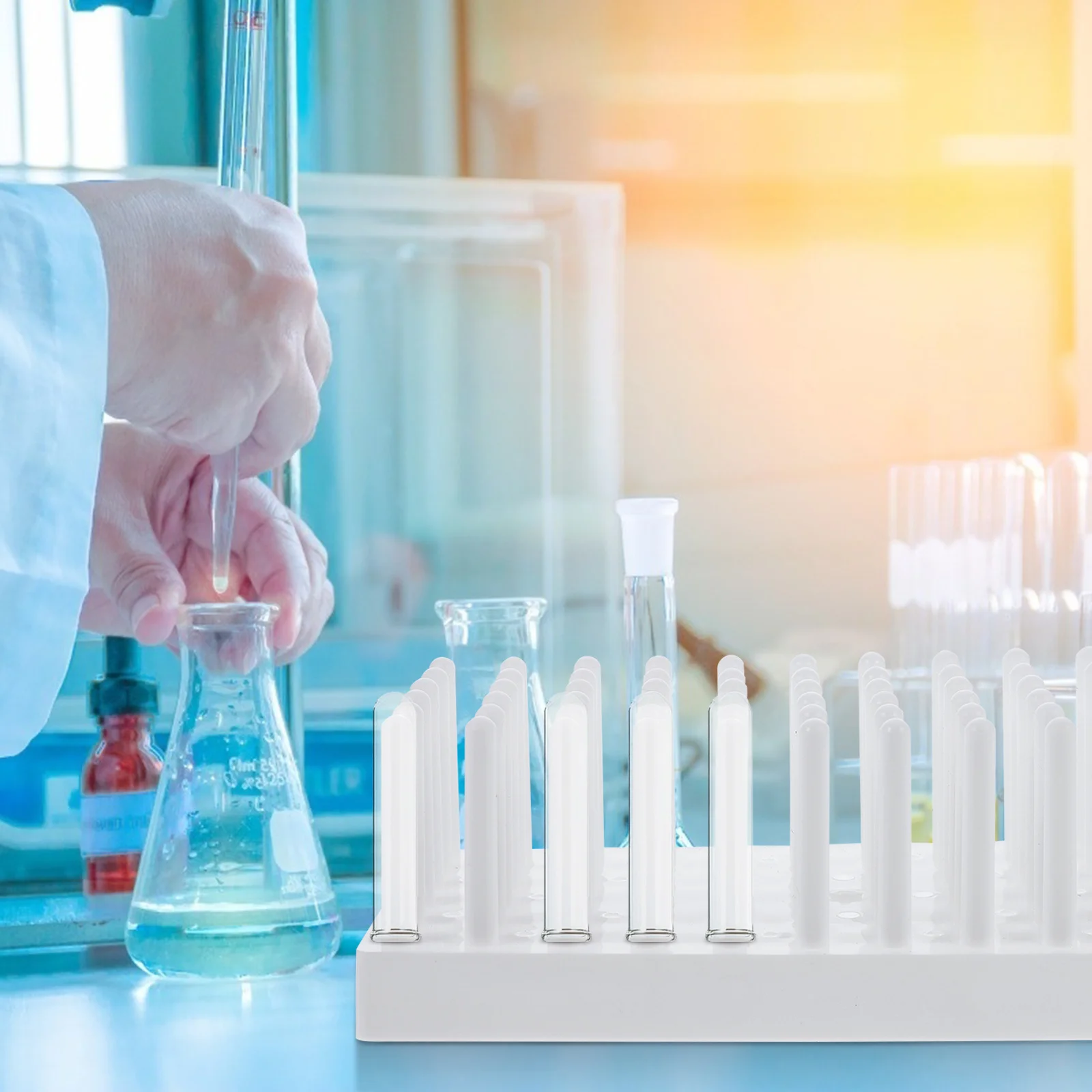 

1Pcs Test Tube Holder Plastic Rack Tube Stand Durable Laboratory Tool for Science Industry Education