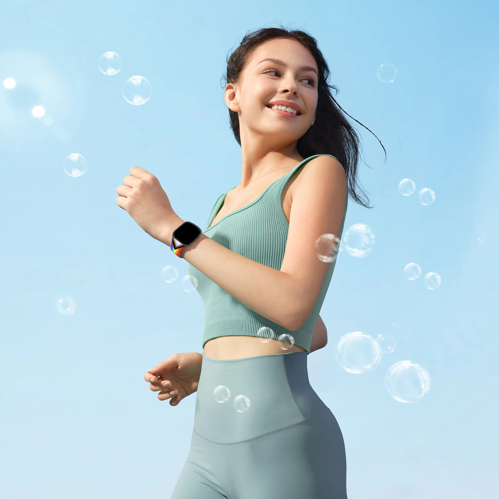 قوس قزح مطبوعة حزام لساعة أبل 10 9 8 7 SE سيليكون الفرقة استبدال سوار ل iWatch 46 مللي متر 44 مللي متر 42 مللي متر 41 مللي متر حزام الساعات