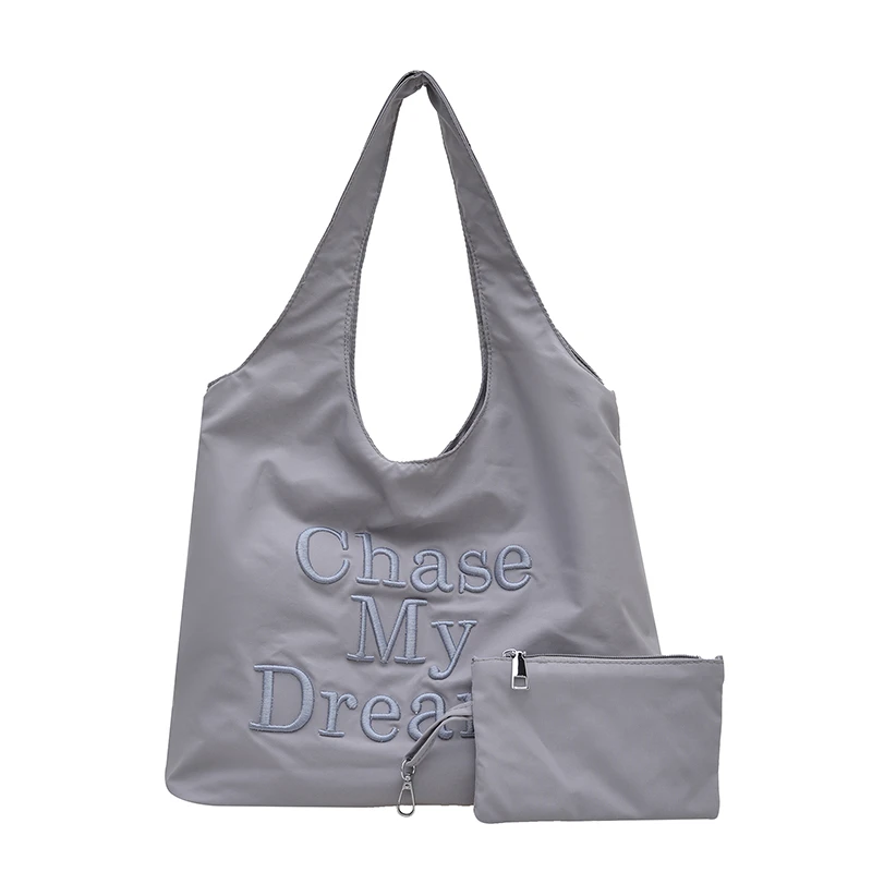 

Spring/summer Solid Color Letter Hasp Fashion Shoulder Bags Sweet Microfiber Casual Tote Bag Korean Style Simple Versatile Bags