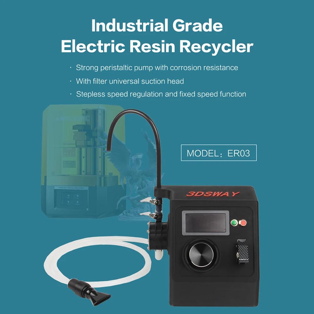 New ER03 3D Printer Light Curing Resin Electric Reclaimer Filtration Filter SLA LCD DLP Recycling Tool ANYCUBIC ELEGOO