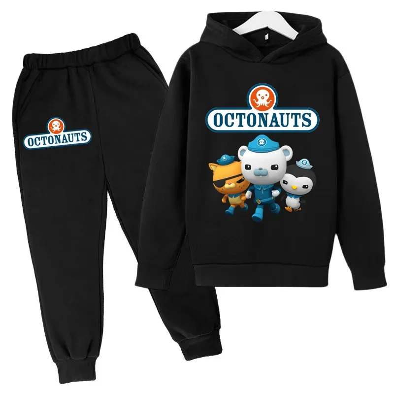 ربيع الخريف بلوزات طويلة الأكمام السراويل Octonauts الاطفال لطيف 2-13 سنة بنين بنات الكرتون هوديي ملابس غير رسمية مجموعات الأطفال