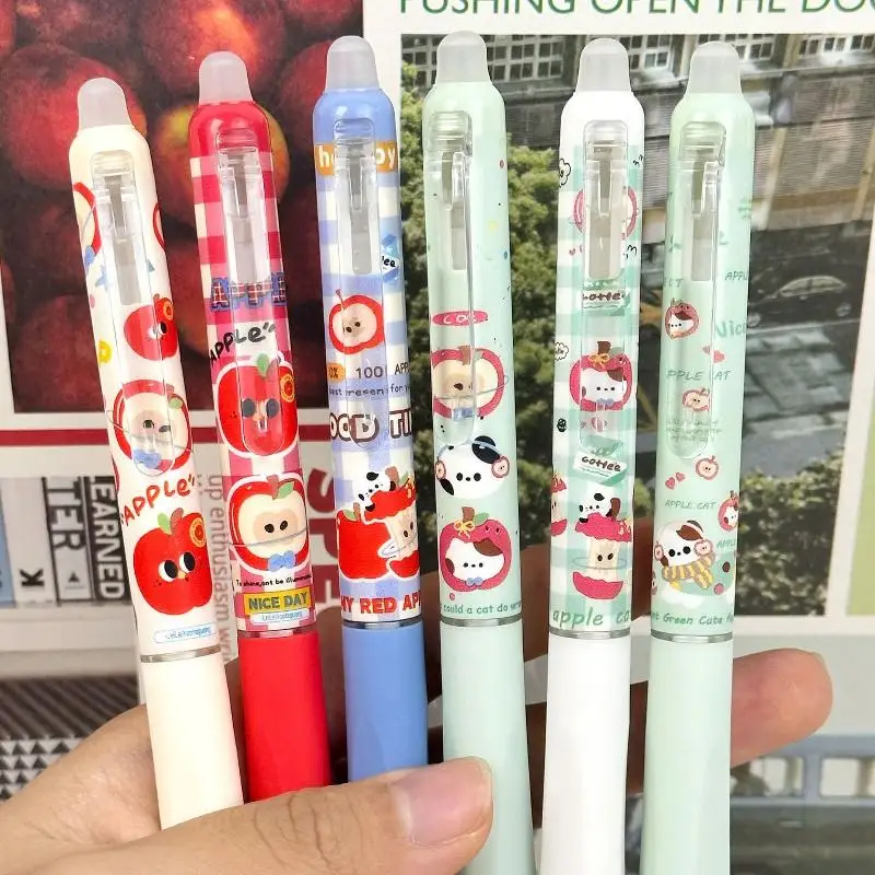 Kawaii blau-schwarze, radierbare Gelstifte, 4er-Set, 0,5 mm Spitze, schnelltrocknend, zum Zeichnen, für Schule, Büro und Schreiben – Detail 2