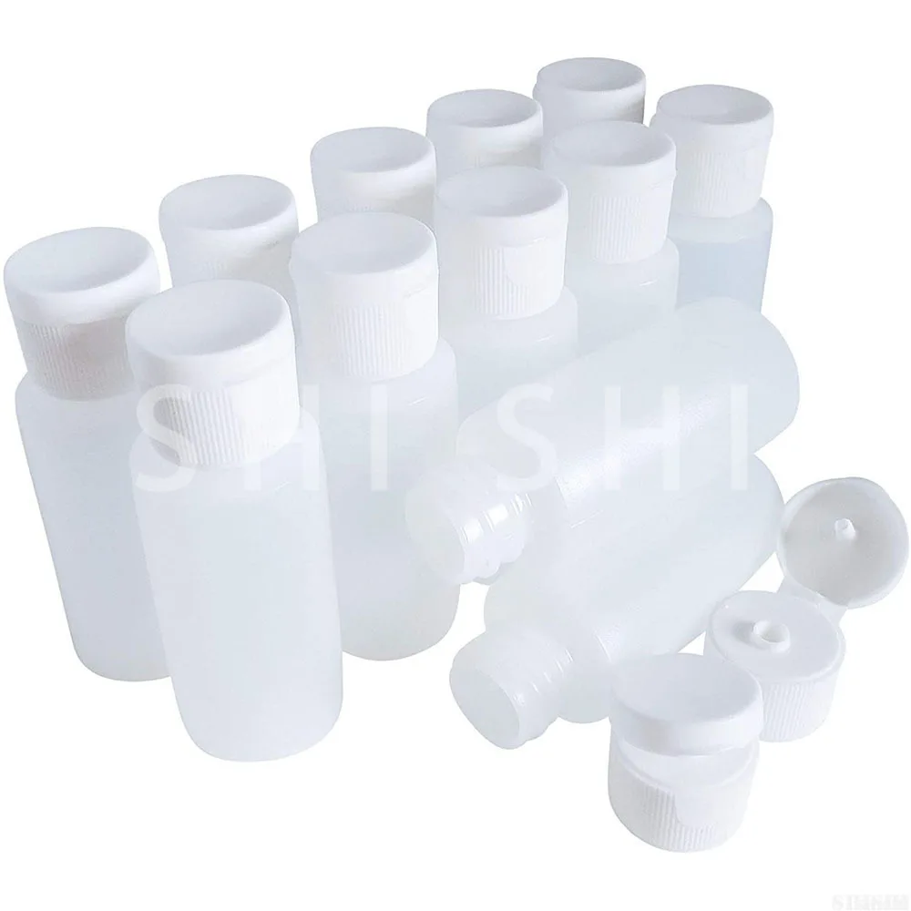 100pcs Empty Plastic Flip Lid Lotion Bottle Squeezable Cosmetic Sample Container Travel Liquid Shamboo Fill Vial 10ml/20ml/30ml