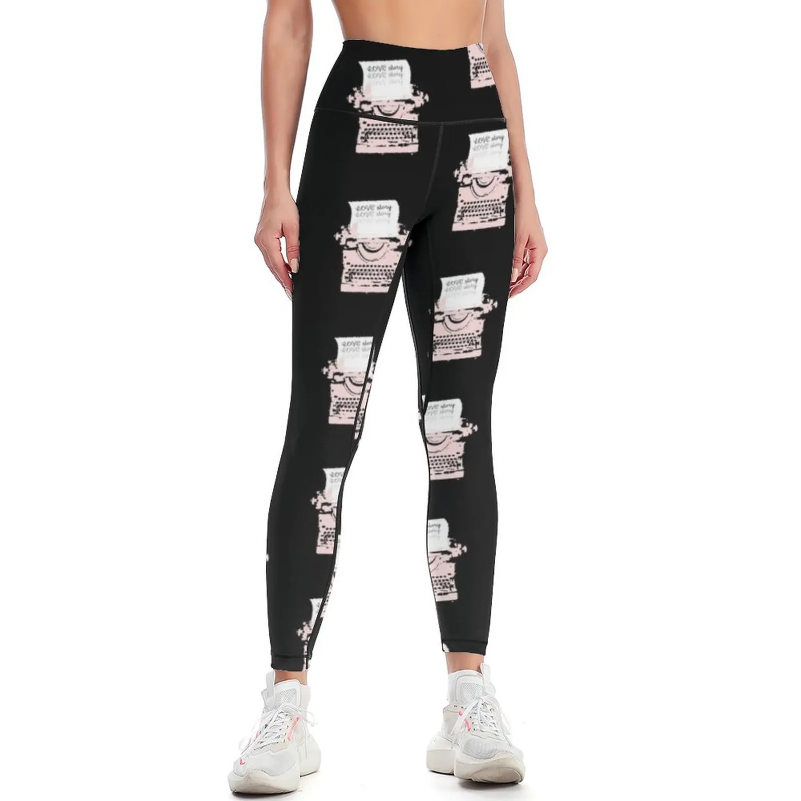 RETRO TYPEWRITER Leggings gym pants flared Golf wear gym top Womens Leggings