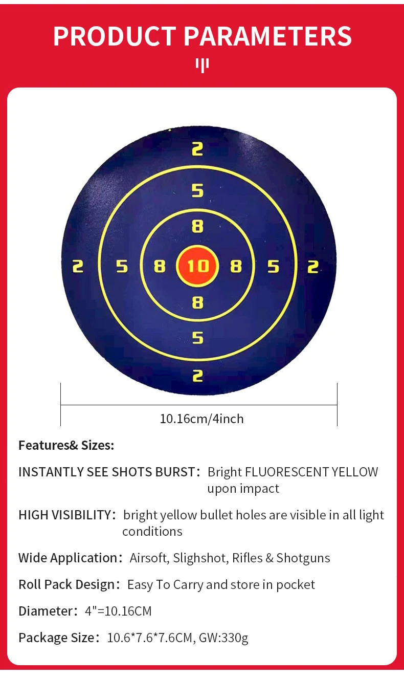 Wingswinmax Splatter Target Sticker Bright Fluorescent Yellow Upon Impact-Airsoft-Slingshot-Rifles&Shotguns 200pcs 4\