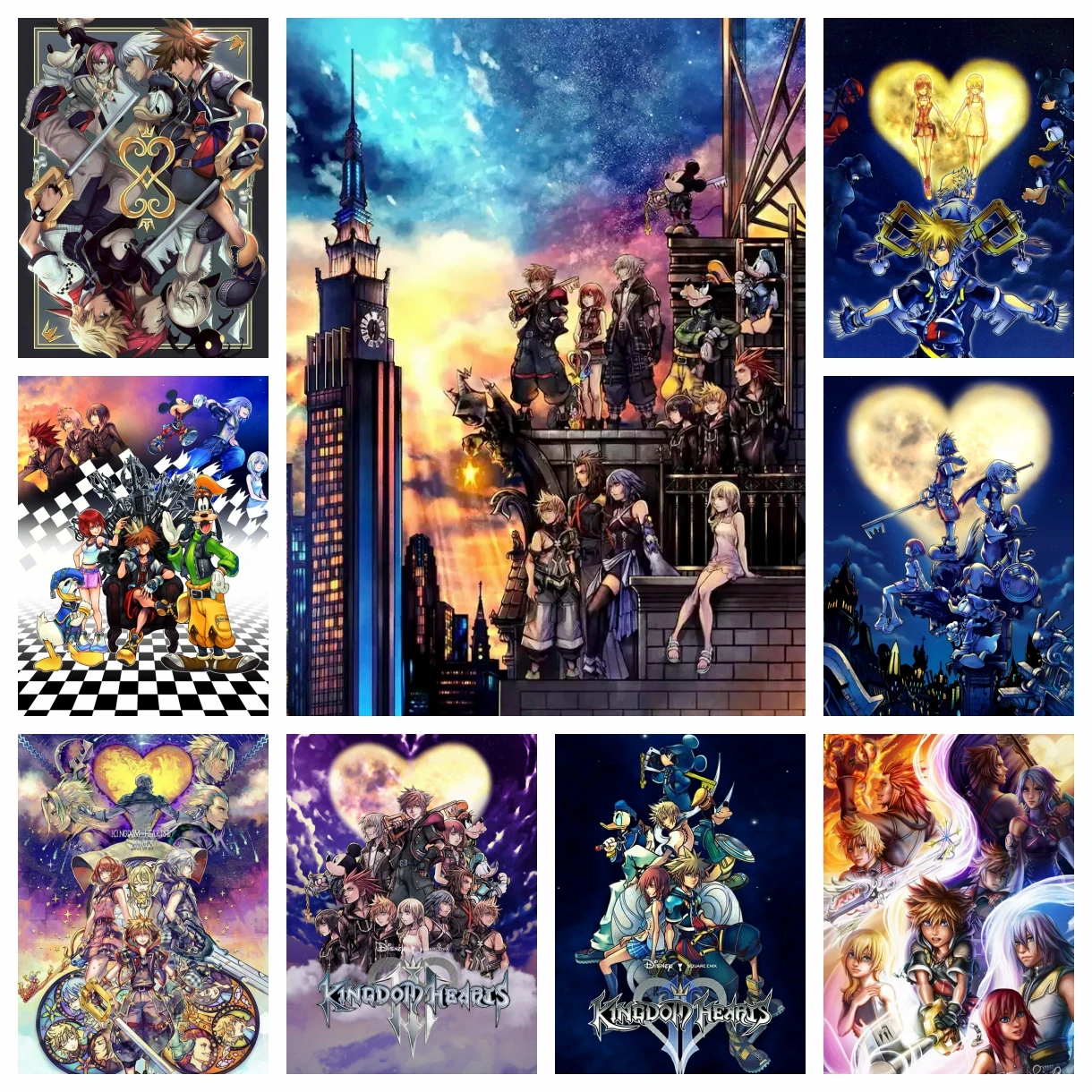 Kingdom Hearts Game Diamond Painting Kit 5D DIY Diamond Embroidery Cross Stitch Handmade Art Gift Crafts Home Decor