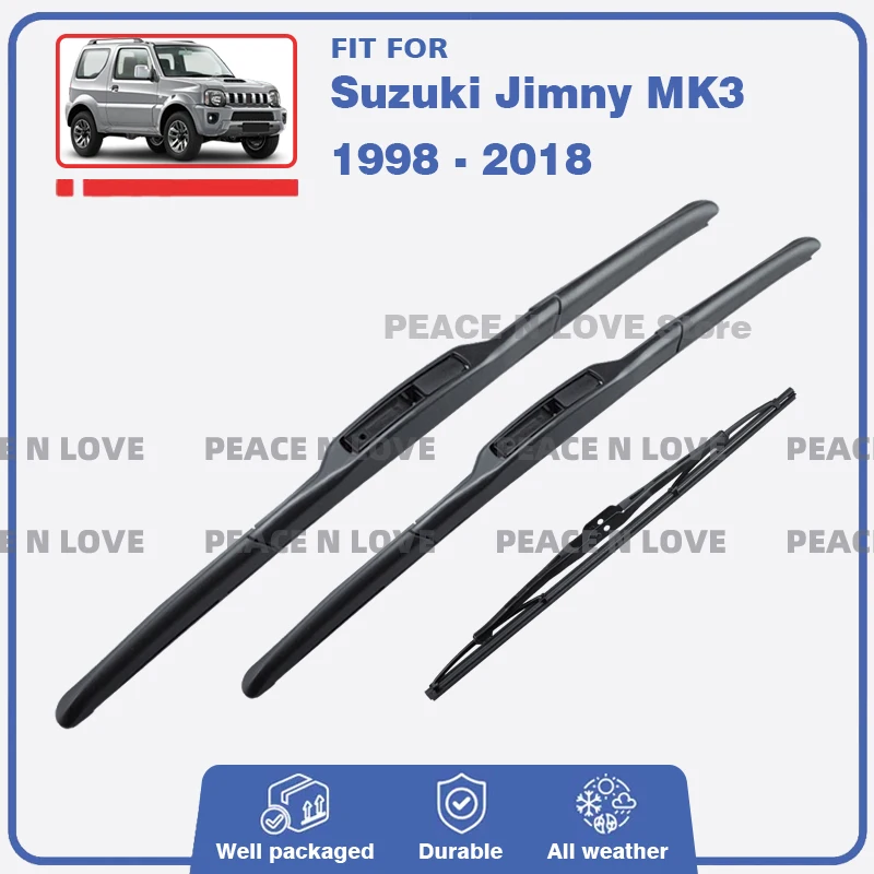 

Front Rear Wiper Blades Set Kit For Suzuki Jimny MK3 JB23 JB33 JB43 JB53 1998 - 2018 Windshield Windscreen Window Accessories