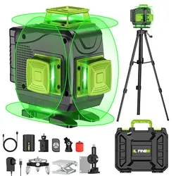 LFINE Professional 4D 16 Lines Laser Level Kit 360 Cross Green Laser Self-Leveling Horizontal And Vertical Lasers levels Tools