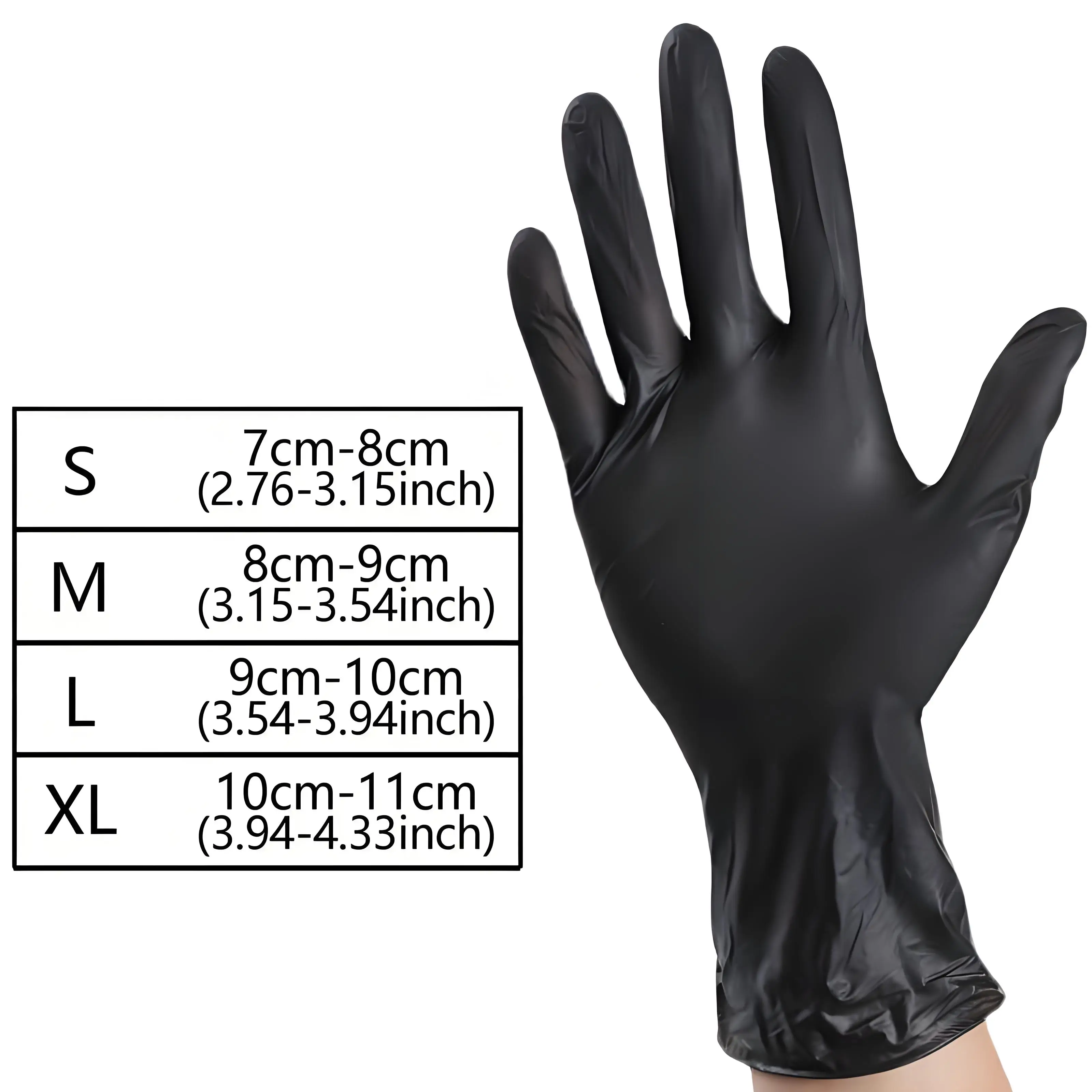 قفازات نتريل سوداء للاستعمال المنزلي لمرة واحدة ، قفازات من كلوريد البولي فينيل خالية من اللاتكس ، مقاومة للساكنة ، البستنة ، العناية بالحيوانات الأليفة ، أعمال الوشم ، مقاومة للزيت ، عبوة