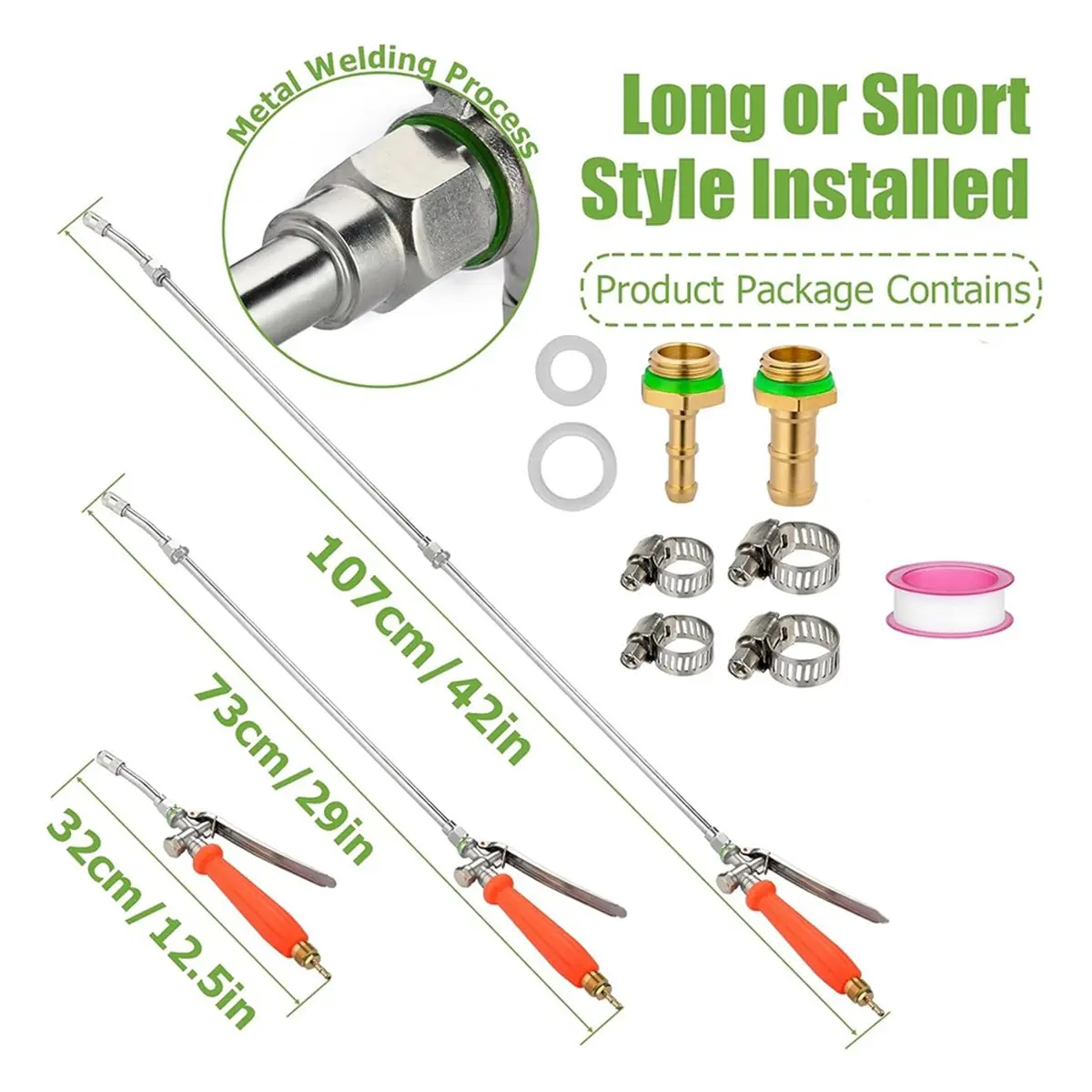 Replacement Sprayer Wand, 41 INCH Pump Sprays Wand with Stainless Steel Extension Tubes, 1/4