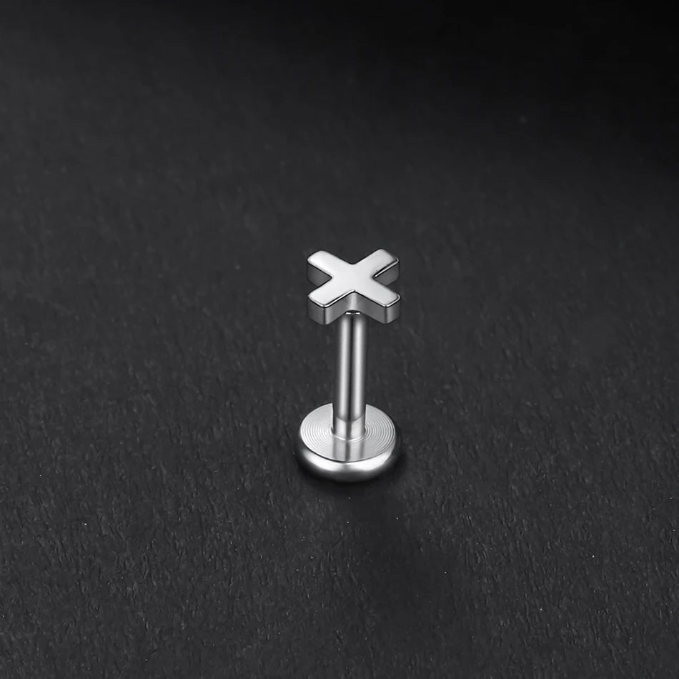 1 قطعة التيتانيوم داخليا الموضوع اللولب مونرو Labret الشفاه الأنف ترصيع مستطيل الشكل الزنمة الغضروف أقراط للرجال النساء 16 جرام