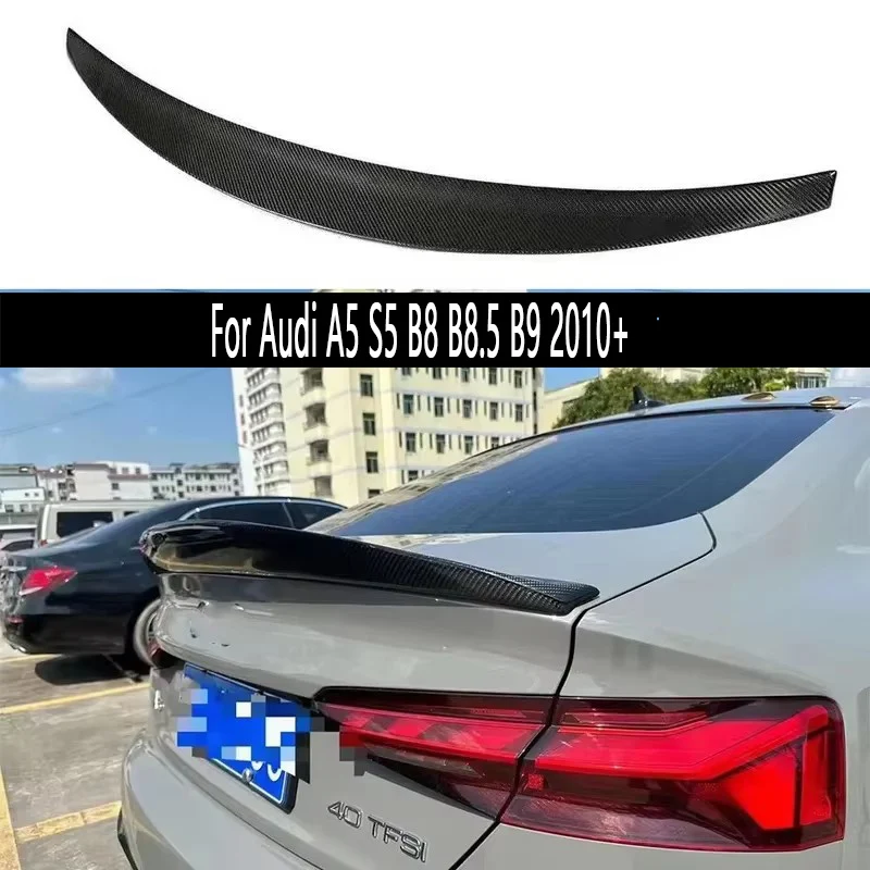 

For Audi A5 S5 B8 B8.5 B9 2010+ Carbon Fiber Tail fins Rear Trunk Spoiler Guide Wing Rear Wing Diverter Spoiler Body Kit