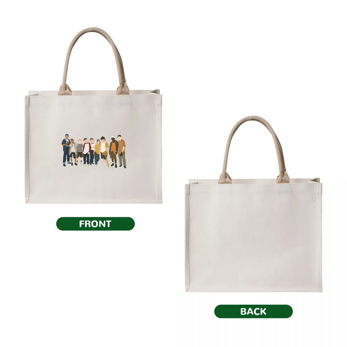 The Sandlot Gang Tote Bag حقيبة قماشية قابلة لإعادة الاستخدام أكياس البقالة حمل حقيبة الرجال