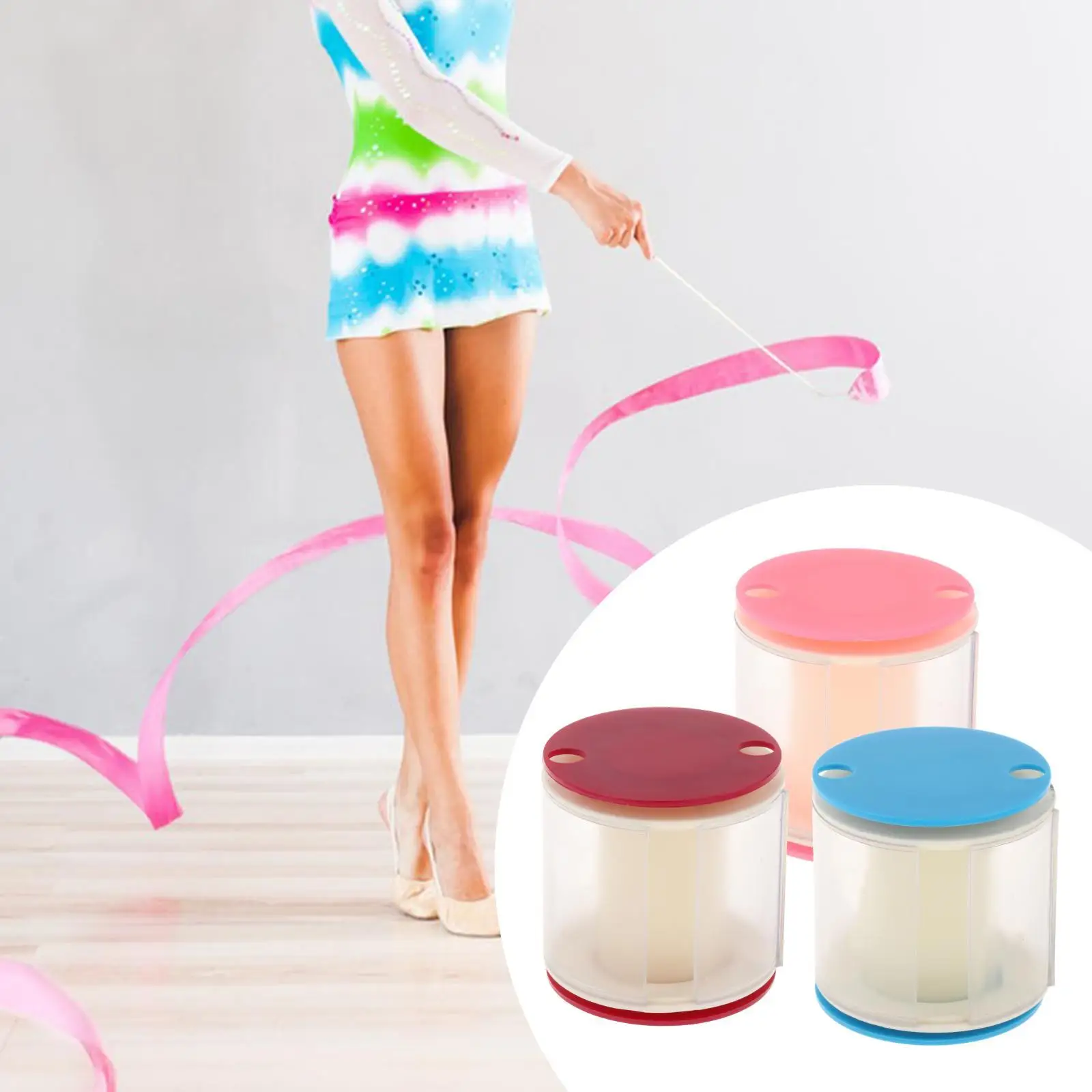 

Rhythmic Gymnastics Ribbon Storage Case, Artistic Gymnastics Band Spool, Easy to Use Dispenser Dance Ribbon Storage Winder