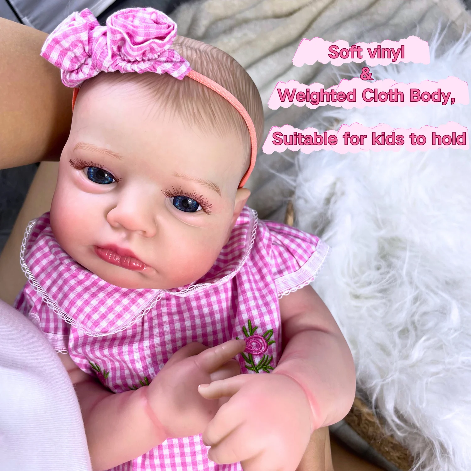 Mrb boneca bebê reborn, 20 espaços, loulou acordado, princesa, menina, olhos azuis abertos, pele 3d, veias visíveis, boneca colecionável, brinquedo, presente de natal