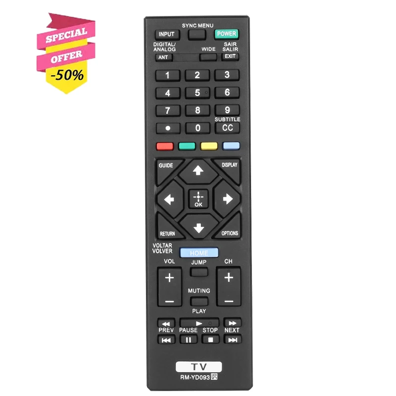 

RM-YD093 Remote Control For Sony TV KDL-24R400A KDL-24R405A KDL-32R304B KDL-32R400A KDL-39R475A KDL-40R354B KDL-42R475A