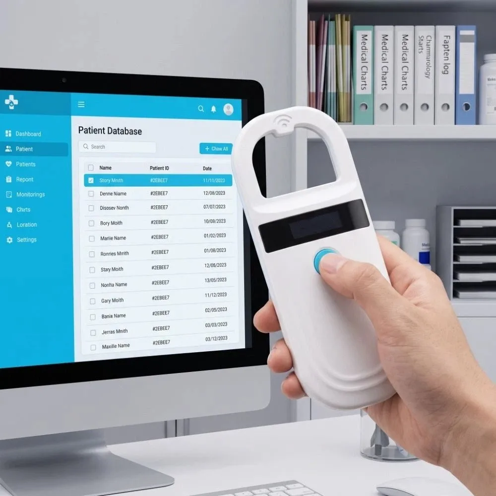 USB Charging Pet ID Reader Handheld Can Be Stored Pet Microchip Scanner Transmitting Data Dog Identification Device Dog House