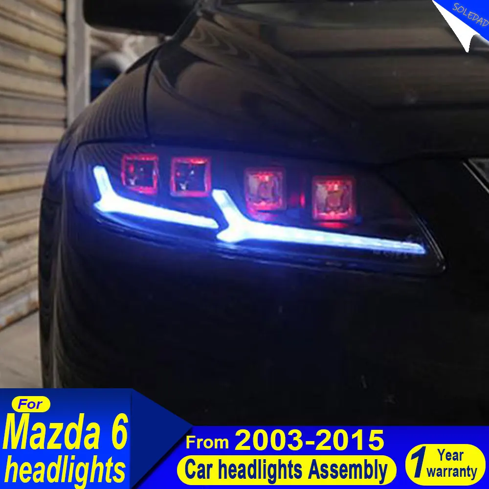 

Car headlights for Mazda 6 Atenza LED Headlight 2004-2015 Mazda 6 Head Lamp Drl Projector Lens Auto Accessories Plug and play