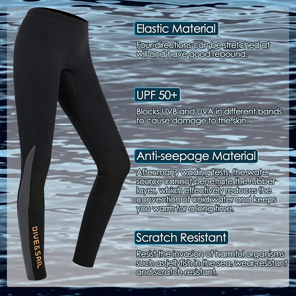 MIMIGO Wetsuit Broek 2mm Neopreen Broek Lange Broek Dames Surfbroek Warm Houden Duikbroek Voor Duiken Zwemmen Snorkelen Scubaduiken Surfen
