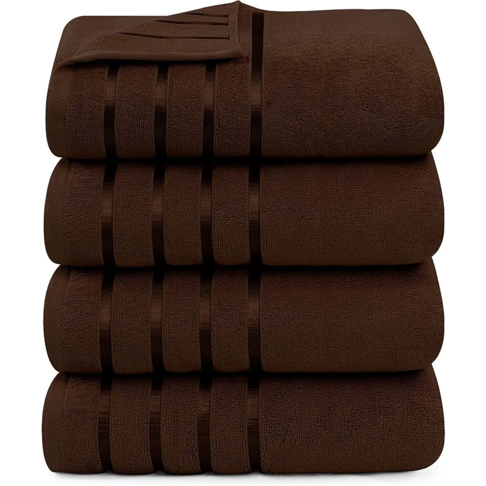 US 4 Pack Premium Viscose Oversized Bath Set 100% Ring 27 x 54 Inches Utopia Towels